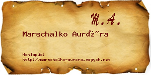 Marschalko Auróra névjegykártya